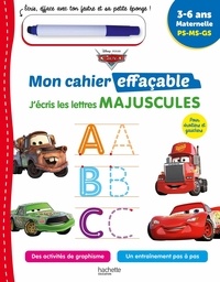  Disney - J'écris les lettres majuscules Disney Pixar Cars - Maternelle PS, MS, GS. Avec un feutre effaçable.