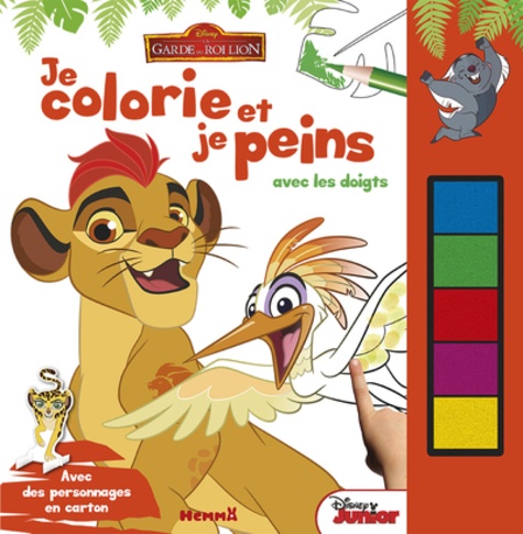  Disney Junior - Je colorie et je peins avec les doigts La garde du roi lion - Avec des personnages en carton.