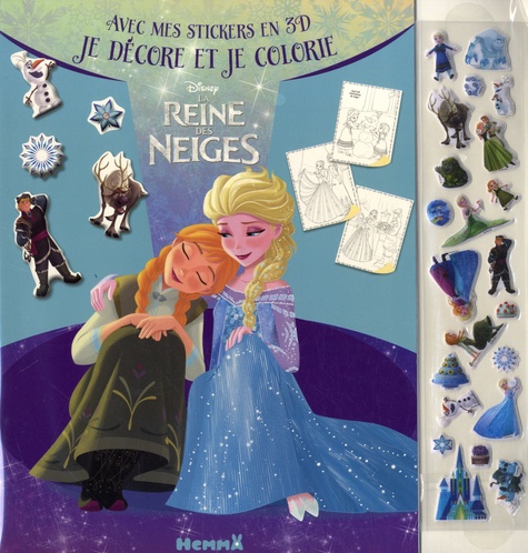 La reine des neiges avec mes stickers en 3D je décore et je colorie