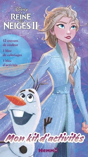 La Reine des Neiges II (Elsa et Olaf). Avec 12 crayons de couleur, 1 bloc de coloriages, 1 bloc d'activités