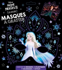  Disney - Masques à gratter La Reine des Neiges II - Les ateliers. Abvec 6 masques, 6 élastiques, 7 coloriages et 1 stylet.
