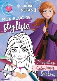  Disney - Mon bloc de styliste La Reine des Neiges 2 - Maquillage, coloriages, stickers.