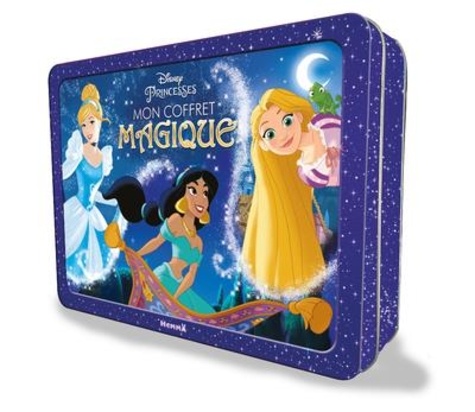 Mon coffret magique Disney Princesses. Avec 1 jolie toise, des autocollants, 12 crayons de couleur, 1 poster recto verso