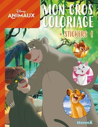  Disney - Mon gros coloriage Disney Animaux, Baloo et Bagheera - Avec des stickers.