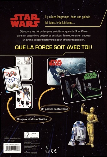 Mon livre de jeux et activités Star Wars  (Dark Vador et Stormtrooper). Avec un grand poster (recto verso)