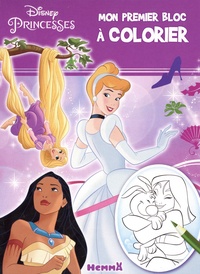 Disney - Mon premeir bloc à colorier Disney Princesses - Cendrillon, Pocahontas, Raiponce.