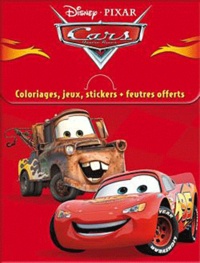  Disney Pixar - Cars - Coloriages, jeux, stickers + feutres offerts.
