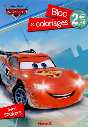 Disney Pixar - Cars - Bloc de coloriages avec stickers.