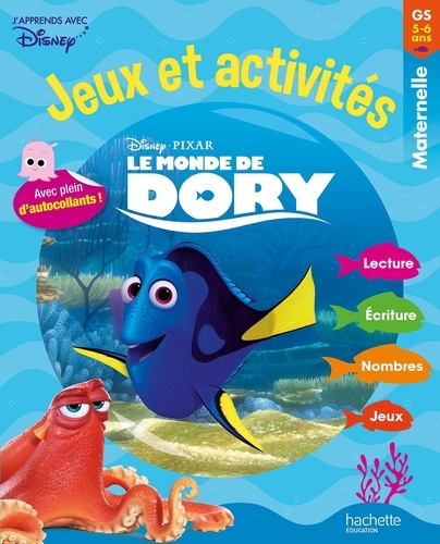 Jeux et activités maternelle GS 5-6 ans. Le Monde de Dory, avec plein d'autocollants !