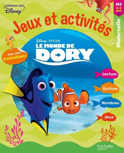 Jeux et activités maternelle MS 4-5 ans. Le Monde de Dory, avec plein d'autocollants !
