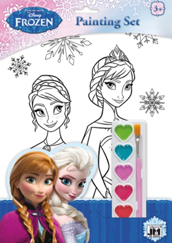  Disney - Set de coloriage La Reine des Neiges - Avec 1 palette de 6 couleurs à l'eau et 1 pinceau.