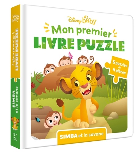 Simba et la savane. Disney Baby. 5 puzzles 4 pièces