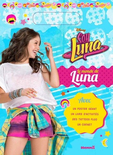 Disney - Soy Luna : Le monde de Luna - Contient : 1 poster géant, 1 livre d'activités, des tatoos fluos, 1 carnet.