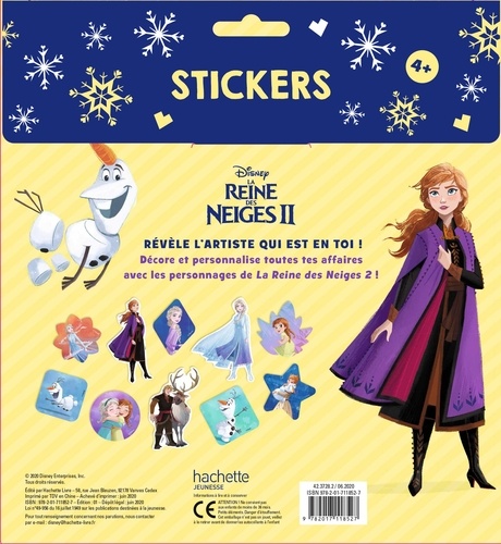 Stickers La Reine des Neige 2. Contient 80 autocollants