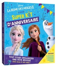  Disney - Super kit d'anniversaire La Reine des Neiges II - Les ateliers. Avec 10 invitations, 7 courronnes, 7 coloriages, 1 banderolle, et 1 livret.