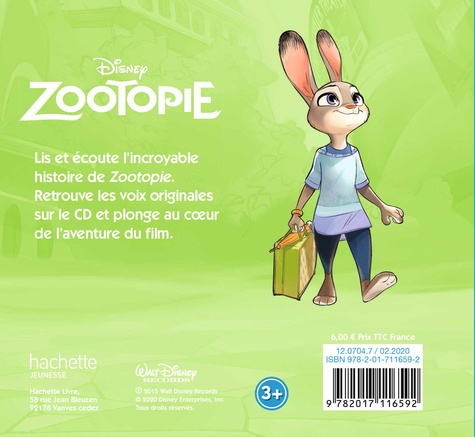 Zootopie  avec 1 CD audio