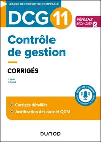 DCG 11 Contrôle de gestion - Corrigés - Réforme 2026-2027