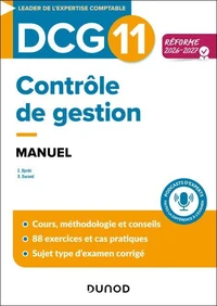 DCG 11 - Contrôle de gestion - Manuel - Réforme 2026-2027