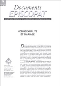 Stanislas Lalanne - Documents épiscopat N° 9/2004 : Homosexualité et mariage.