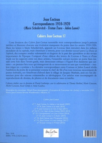 Cahiers Jean Cocteau N° 17 Correspondance 1910-1920