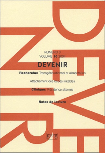 Massimo Ammaniti et Loredana Lucarelli - Devenir Volume 16 N° 3/2004 : .