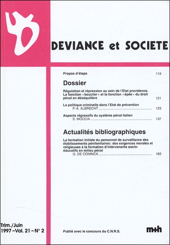 P-A Albrecht - Déviance et Société Volume 21 N° 2, Juin : .