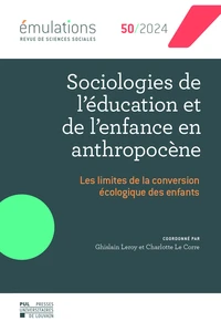 Sociologies de l'éducation et de l'enfance en anthropocène