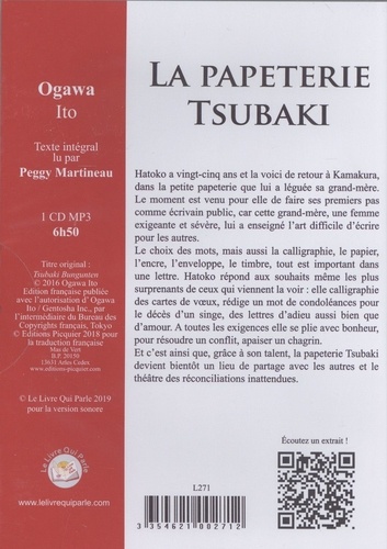 LA PAPETERIE TSUBAKI, Ogawa Ito, éditions Picquier - Librairie Au Temps Lire