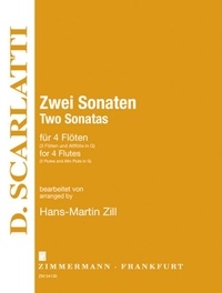 Domenico Scarlatti - Deux sonates - 4 flutes (3 flutes in C and altoflute in G). Partition et parties..