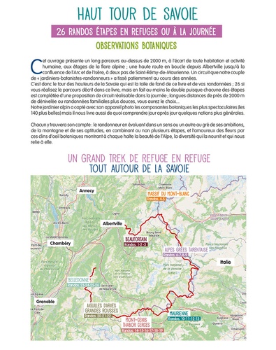 Haut tour de Savoie. 26 randos étapes en refuges ou à la journée - Observations botaniques