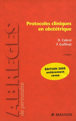 Protocoles cliniques en obstétrique 3e édition