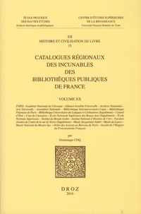 Catalogues régionaux des incunables des bibliothèques publiques de France