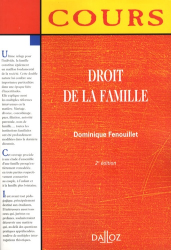 Dominique Fenouillet - Droit de la famille.
