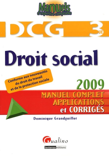 Dcg 3 Droit Social Dominique Grandguillot Livres Furet Du Nord