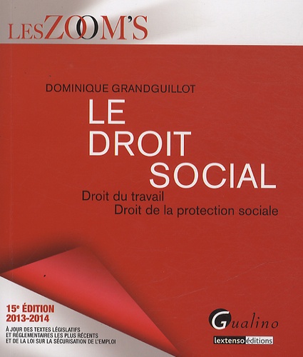Le droit social. Droit du travail, droit de la protection sociale 15e Edition 2013-2014