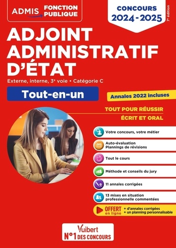 Concours Adjoint administratif d'état. Externe, interne, 3e voie. Catégorie C  Edition 2024-2025