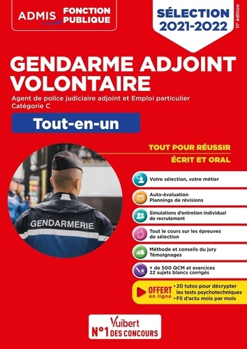 Epreuves de sélection Gendarme adjoint volontaire GAV APJA et GAV EP catégorie C. Tout-en-un  Edition 2021-2022