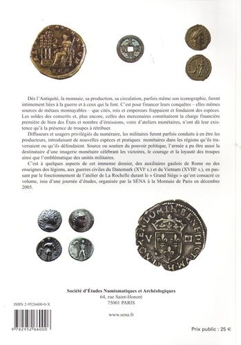 L'armée et la monnaie. Actes de la journée d'études du 10 décembre 2005 à la Monnaie de Paris