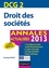 Droit des sociétés DCG 2. Annales  Edition 2013