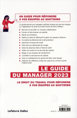 Le guide du manager. Le droit du travail pour répondre à vos équipes au quotidien  Edition 2023