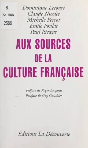 Aux sources de la culture française