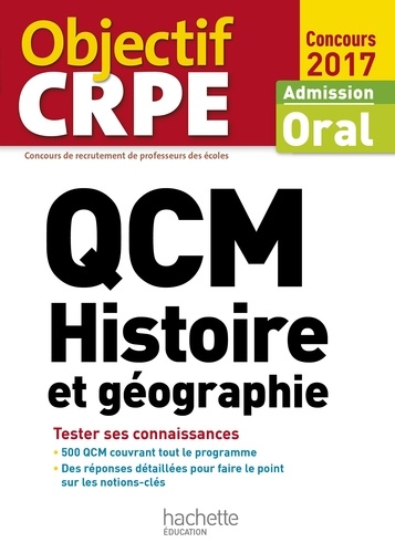 QCM Histoire et géographie. Admission oral  Edition 2017