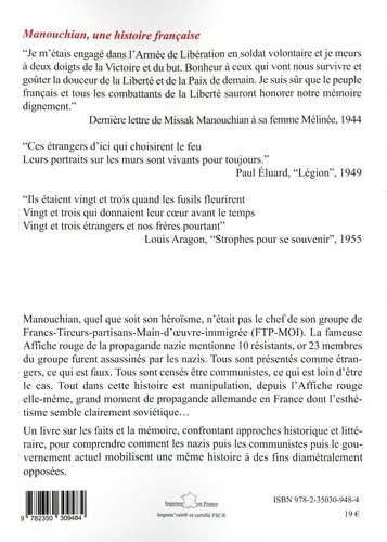 Mélinée et Missak Manouchian, une histoire française. La mémoire du groupe des 23