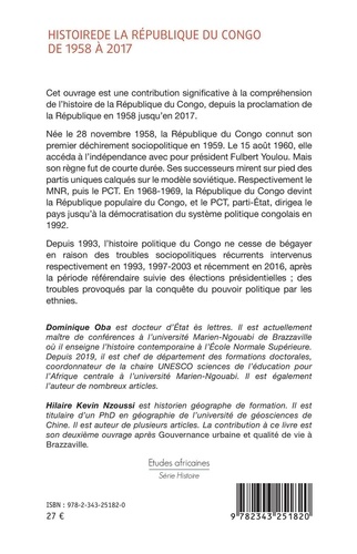 Histoire de la République du Congo de 1958 à 2017