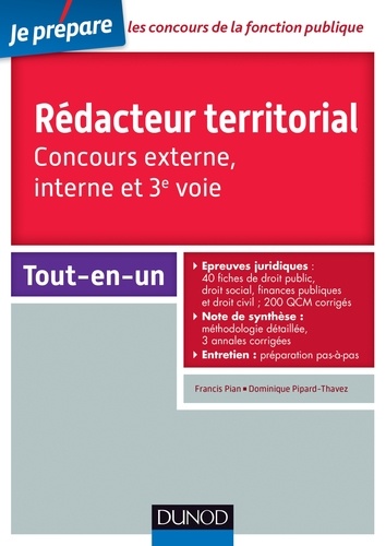 Dominique Pipard-Thavez et Francis Pian - Concours Rédacteur territorial - Tout-en-un.