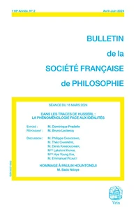 Dans les traces de Husserl