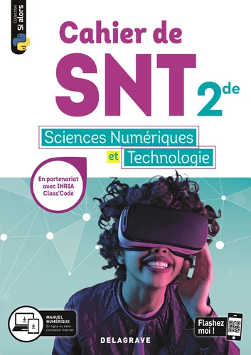Couverture de Cahier de SNT sciences numériques et technologie 2de