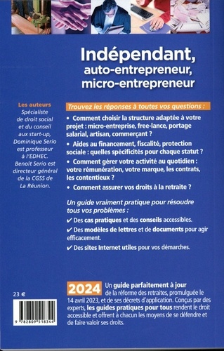 Indépendant, auto-entrepreneur, micro-entrepreneur  Edition 2024