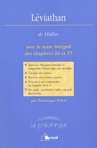 Dominique Weber - Léviathan de Hobbes avec le texte intégral des chapitres 16 et 17.