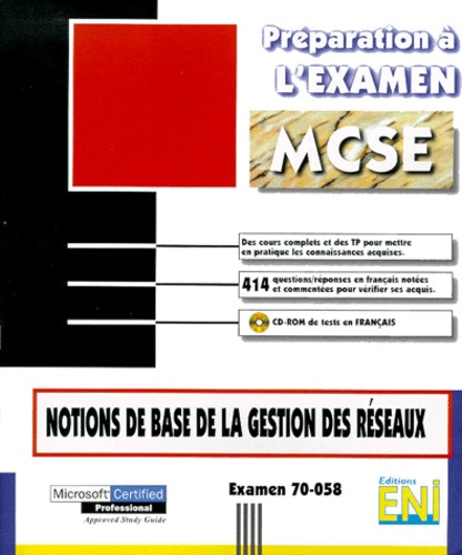  DORDOIGNE JOSE - Notions De Base De La Gestion Des Reseaux. Examen 70-058.